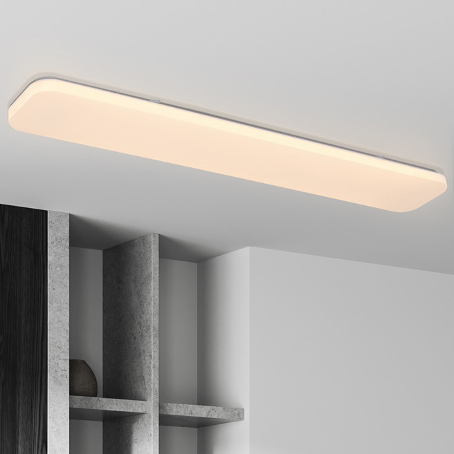 원하 플리커프리 삼색변환 밝기조절 LED 75W 폴슨에어 주방 천장등 리모컨, 화이트