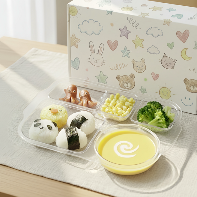 리빙메이트 트라이탄 어린이 식판, 투명, 단품, 1개