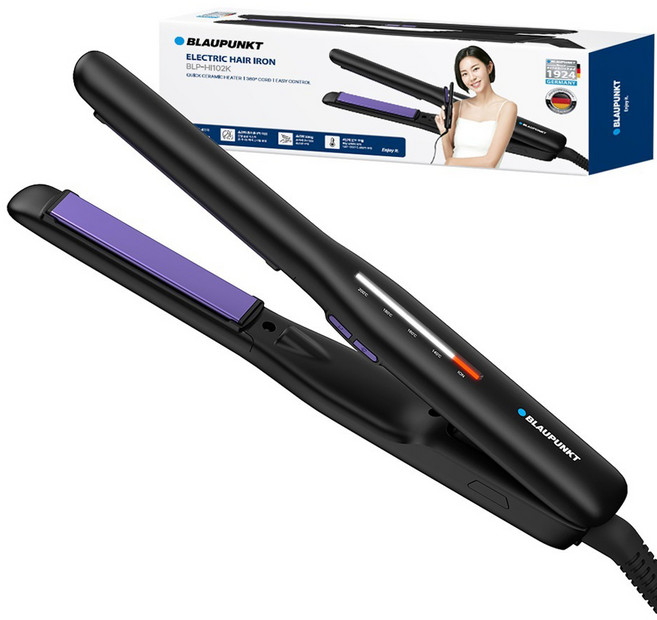 블라우풍트 슬림 아이오닉 미니 뿌리 볼륨 고데기, Black, BLP-HI102IV/K