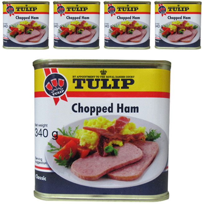 튤립푸드 촙트 햄통조림, 340g, 5개