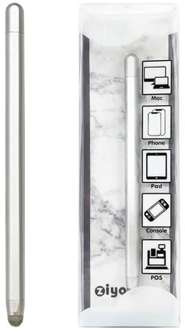 ziya 智雅科技 金屬網布電容式觸控筆 鋁合金平面 侯爵款, 銀色, 1支