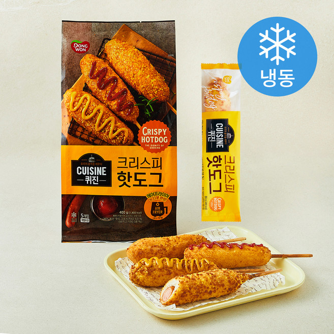 동원 퀴진 크리스피핫도그 (냉동), 80g, 5개입, 1개