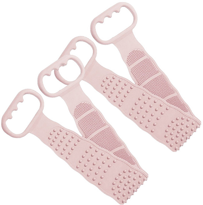 힐로 무통 실리콘 양면 마사지 때밀이, 핑크, 1개입, 2개