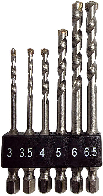 스탠맨 6각생크 콘크리트 드릴 비트 6종 세트, 1세트