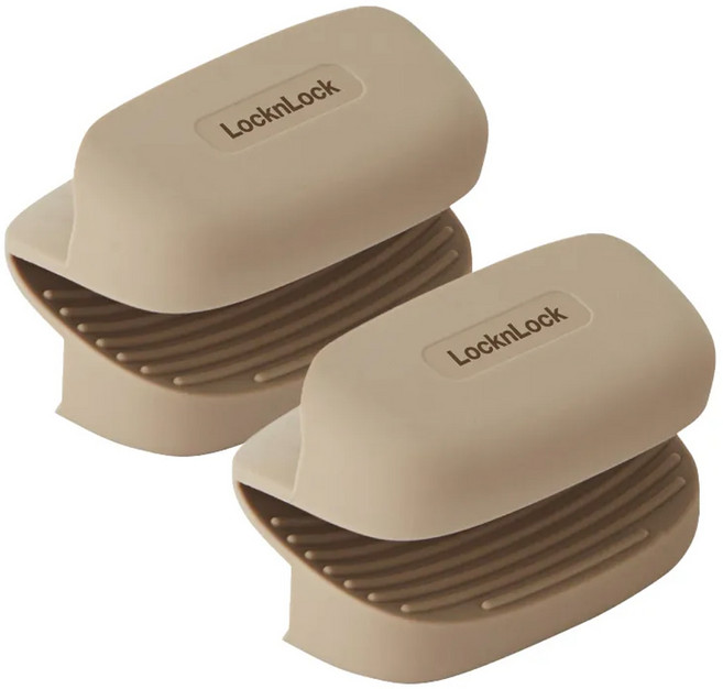 LocknLock 樂扣樂扣 超防滑矽膠隔熱手套 CKT235, 奶茶色, 2個