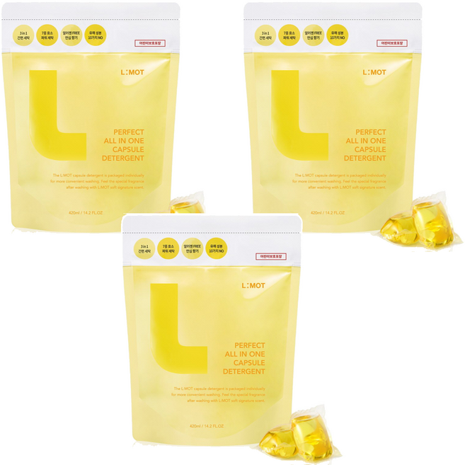 엘모트 퍼펙트 올인원 캡슐세제, 30개입, 3개