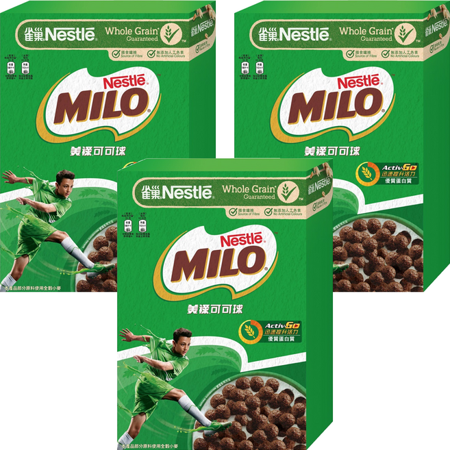 MILO 美祿 可可球早餐脆片, 330g, 3盒