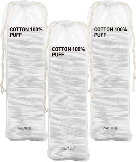 스와니코코 엠보싱 순면 화장솜, 3개, 100개입