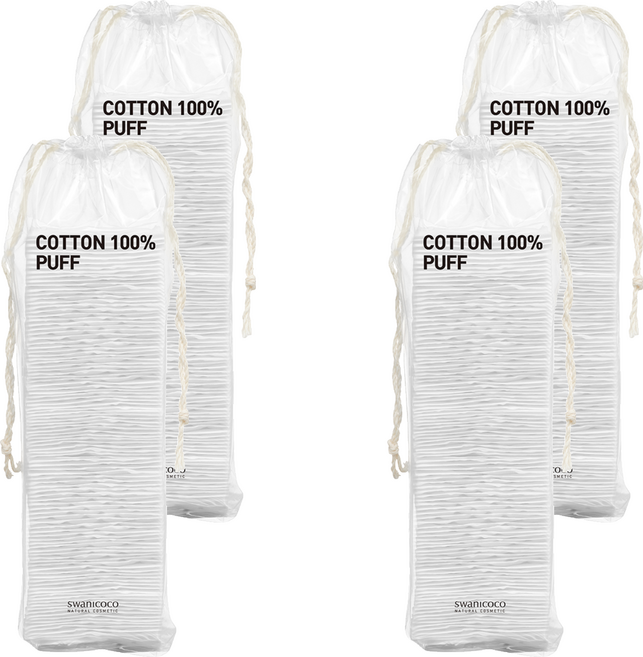 스와니코코 엠보싱 순면 화장솜, 4개, 100개입