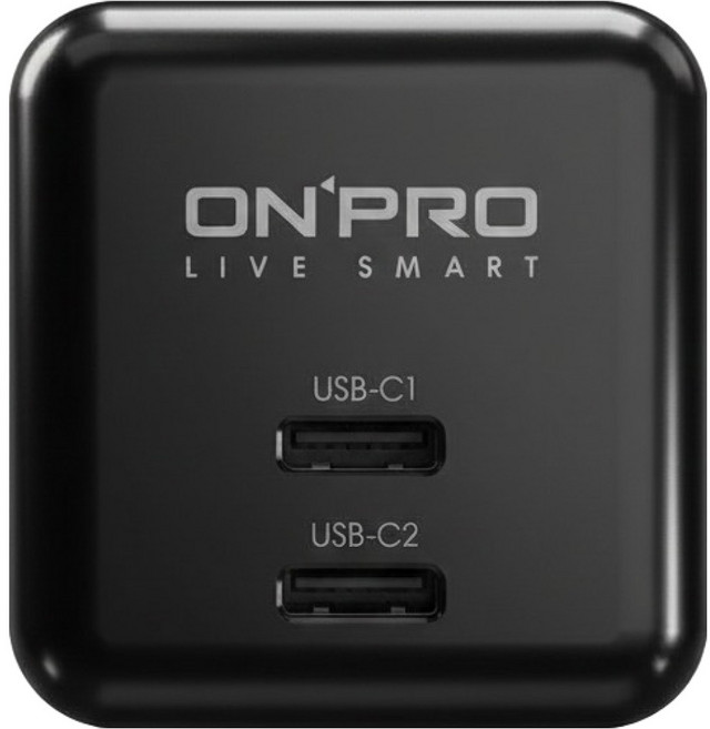 ONPRO ULTRA GAN 氮化鎵超急速PD充電器 雙C, 石磨黑, 1個