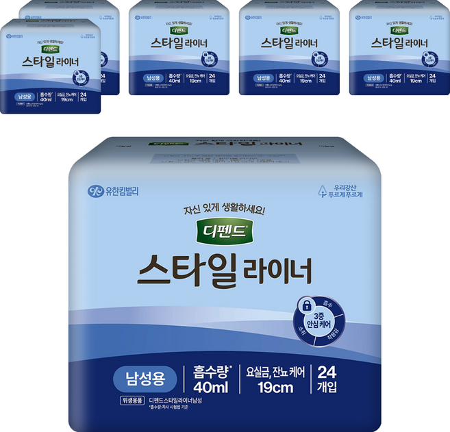 디펜드 스타일 남성용 라이너, FREE(onesize), 24개입, 6개