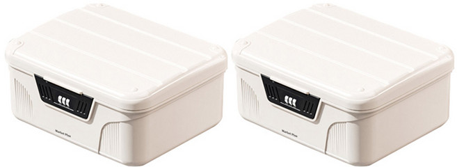 마켓플랜 코어 다용도 비밀번호 수납함, 화이트, 소형(26 x 22.5 x 12 cm), 2개