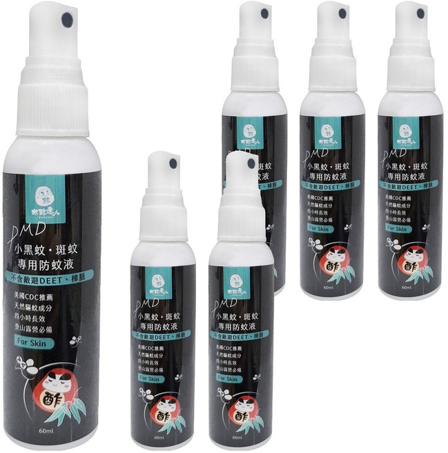 DAWOKO 木酢達人 小黑蚊 斑蚊專用防蚊液 60ml, 6瓶