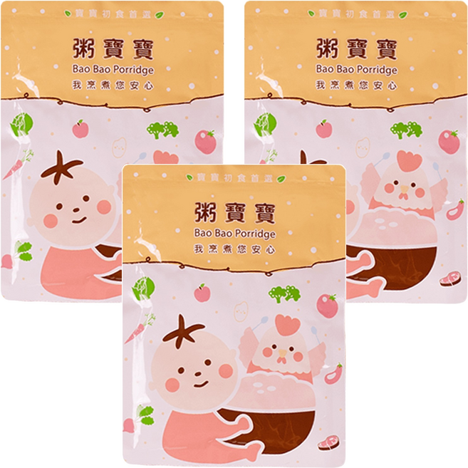 粥寶寶 7個月以上, 山珍南瓜雞, 150g, 3包