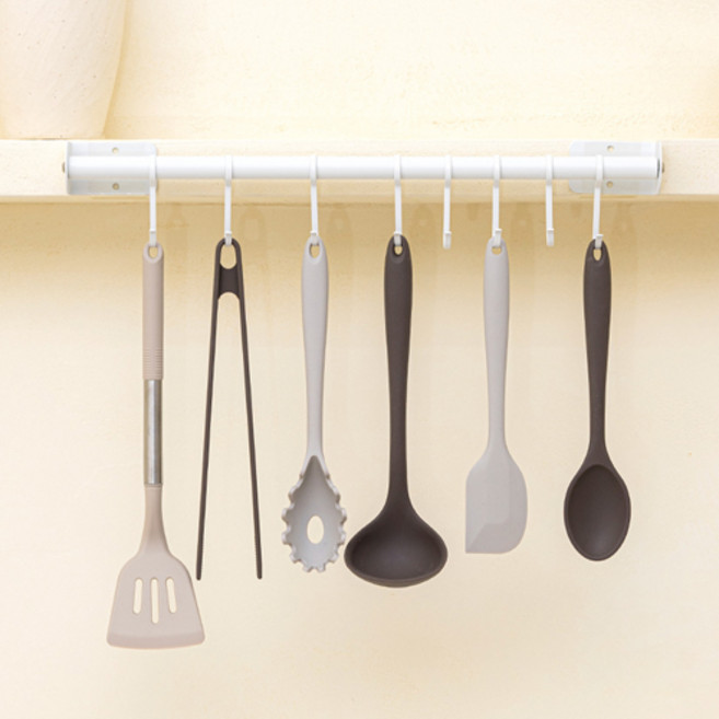 모노플랫 ctrl+v 무타공 조리도구걸이 2.0, 화이트, 1개