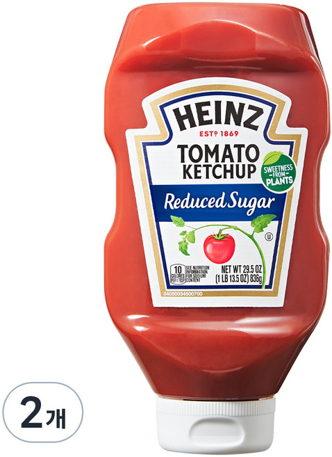 하인즈 리듀스드 슈가 토마토 케찹, 836g, 2개