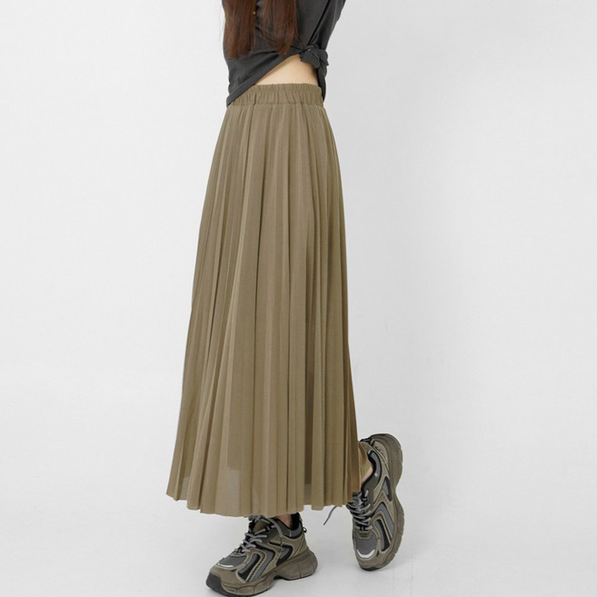 Cotton Closet 女款A字內襯裙百褶長裙