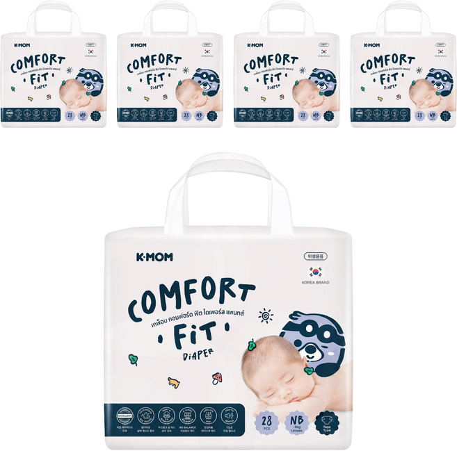 MOTHER-K K-MOM COMFORT FIT 雲柔鎖水紙尿布 黏貼型 0~5kg, NB, 140片