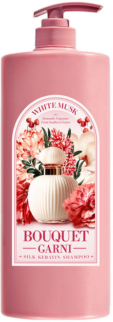 부케가르니 실크 케라틴 샴푸 화이트머스크향, 1.5L, 1개