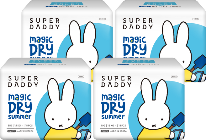 슈퍼대디 미피 썸머 팬티형 기저귀, 빅형(Big), 72매