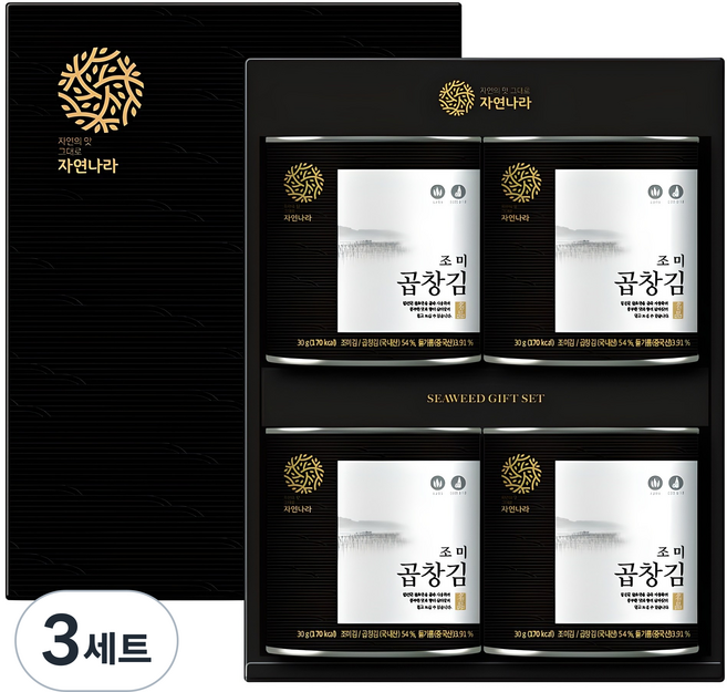 자연나라김 조미 곱창 캔김 30g 4p, 3세트