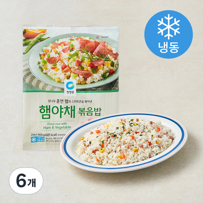 청정원 햄야채 볶음밥 2인분 (냉동), 400g, 6개