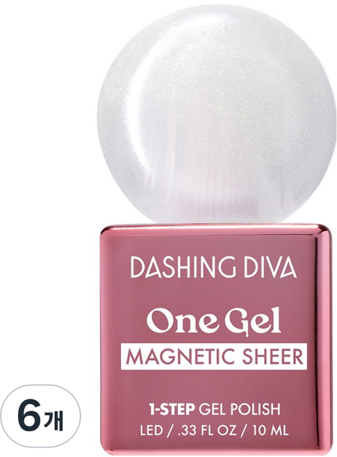 데싱디바 원젤 컬러 젤네일, 실버토퍼, 10ml, 6개