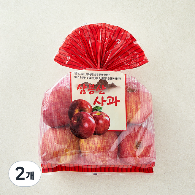 삼봉산 사과, 2개, 1.5kg(중과, 5~7입)