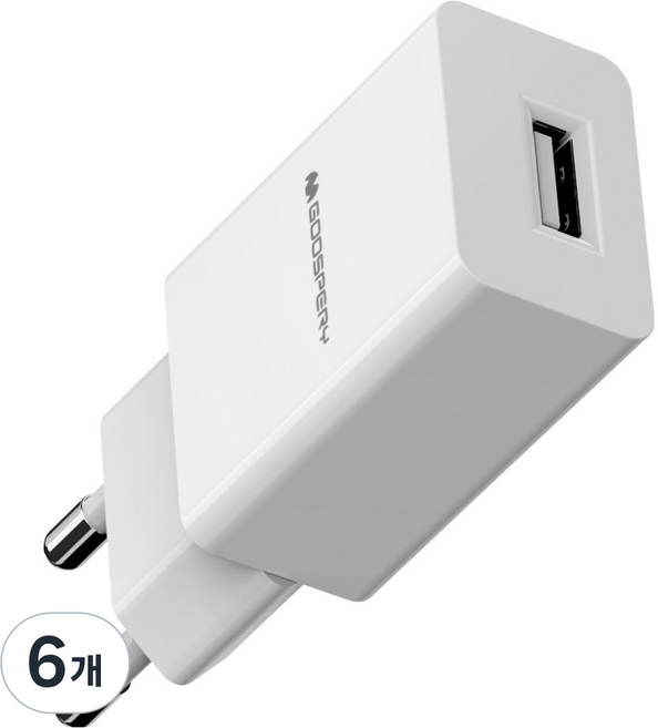 구스페리 USB 1포트 충전기 5V 1A 어댑터, 6개