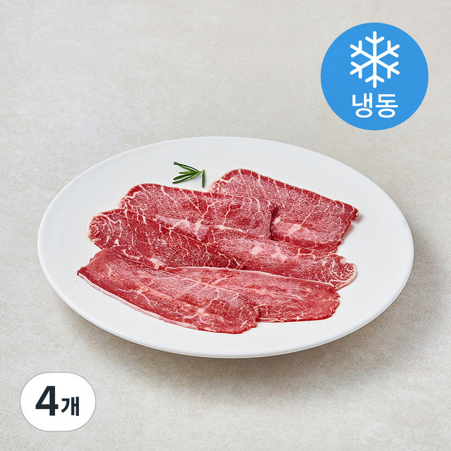 보리육촌 국내산 소고기 부채살 3등급 육전용 (냉동), 4개, 200g