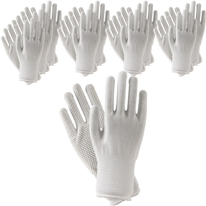 디펜즈만 실리콘 반코팅 목장갑 양손착용 세트, 화이트, 10세트