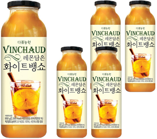 다농원 레몬담은 화이트 뱅쇼 액상차, 950g, 1개입, 5개