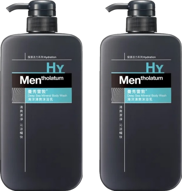 MENTHOLATUM 曼秀雷敦 男士海洋清爽沐浴乳 650ml 有效控油 清潔身體, 2件