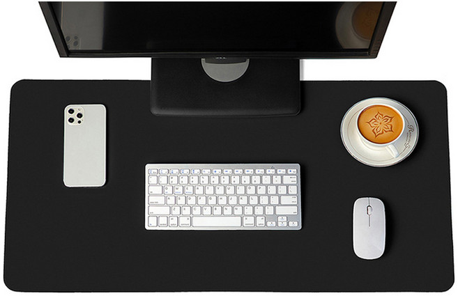 하이어데코 데스크 매트 가죽 논슬립 와이드 대형 마우스 장패드, 블랙