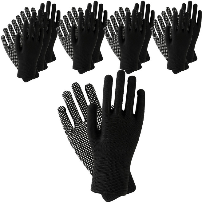 디펜즈만 실리콘 반코팅 목장갑 양손착용 세트, 블랙, 10개