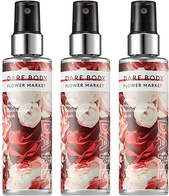 미샤 데어 바디 미스트 플라워 마켓, 105ml, 3개