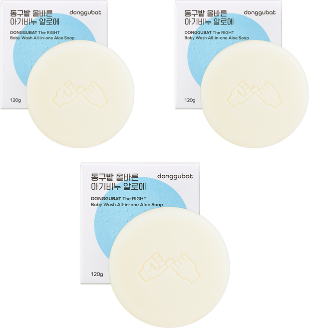 동구밭 올바른 아기비누 알로에, 100g, 3개