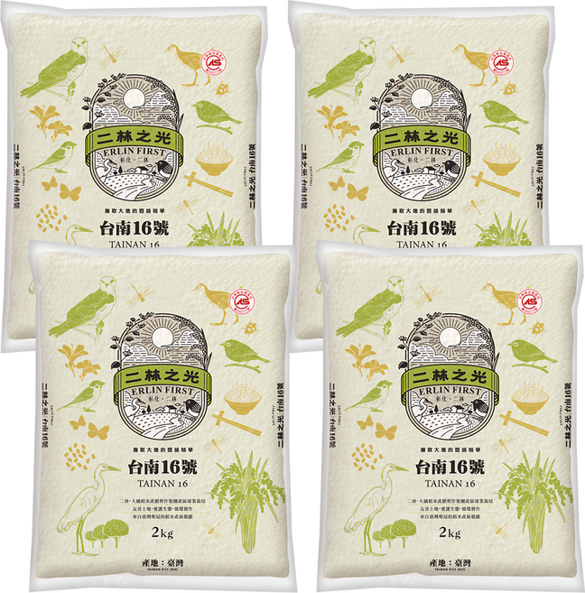 ERLIN FIRST 二林之光 台南16號, 2kg, 4包, CNS一等