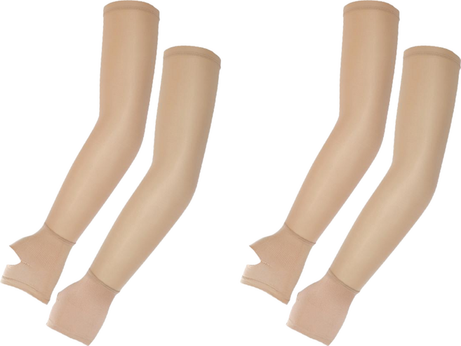 Doobalro 運動防紫外線 Shelron 高爾夫涼感袖套 手背覆蓋型 2入 x 2組, 膚色