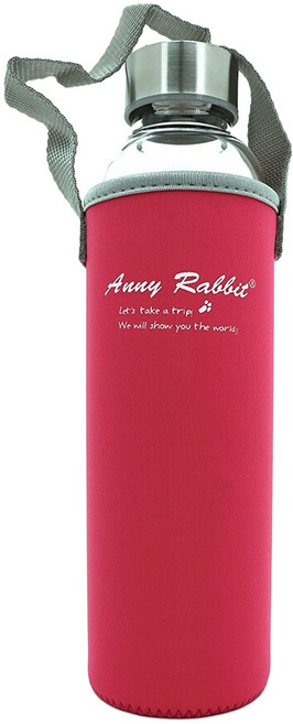 Anny Rabbit 安妮兔 時尚玻璃瓶 2代, 桃紅色, 550ml, 1個