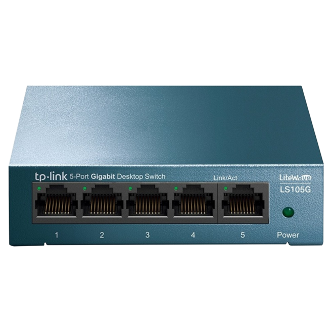 tp-link 5埠 Gigabit 桌上型專業級乙太網路交換器, 1個, LS105G
