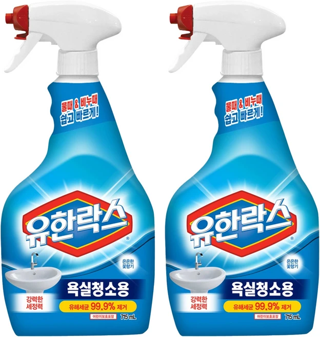 유한락스 욕실청소용 세정제, 715ml, 2개 - 쿠팡