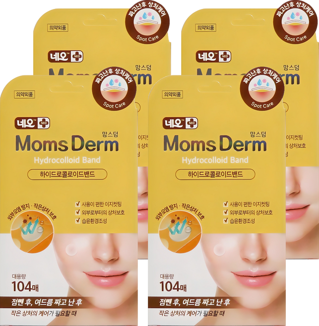 맘스덤 하이드로콜로이드 점 스팟패치, 104개입, 4개