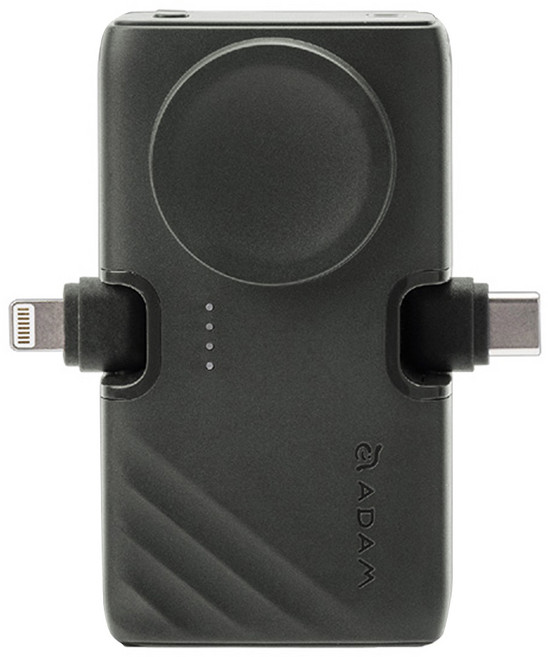 ADAM elements 亞果元素 三合一 折疊口袋行動電源 5000mAh USB-C + Lightning + Apple Watch, GRAVITY 3, 綠色