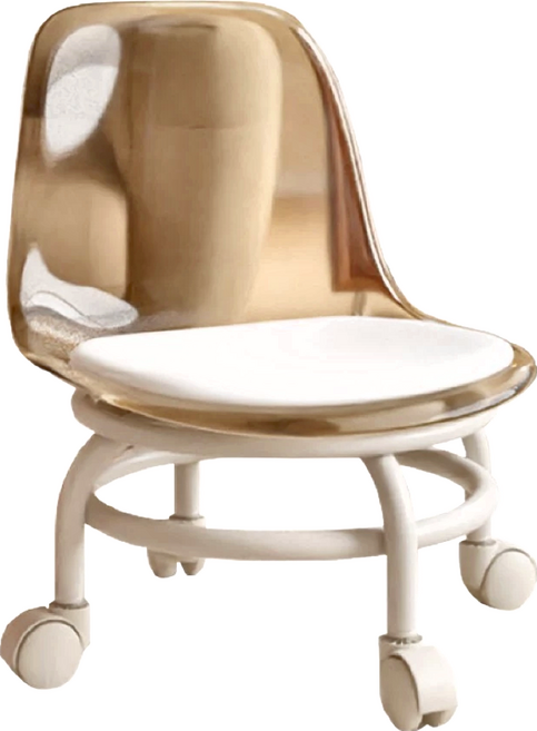 萬向輪矮凳 椅背款, 1個, 透茶色