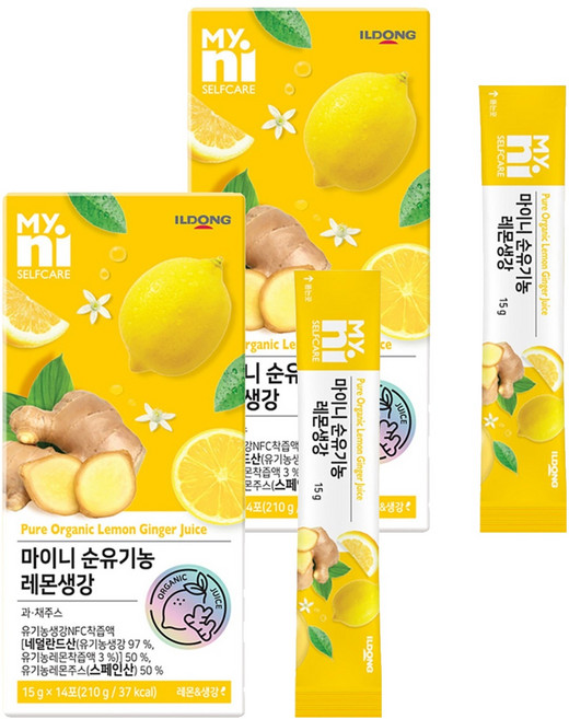 Myni NFC生薑檸檬汁隨身包 14條入, 210g, 2盒