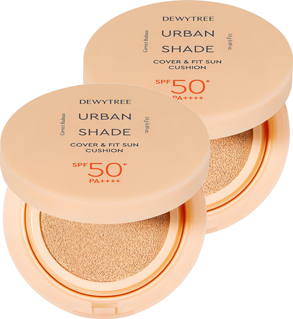듀이트리 어반쉐이드 커버 앤 핏 선쿠션 SPF50+ PA++++, 14g, 2개