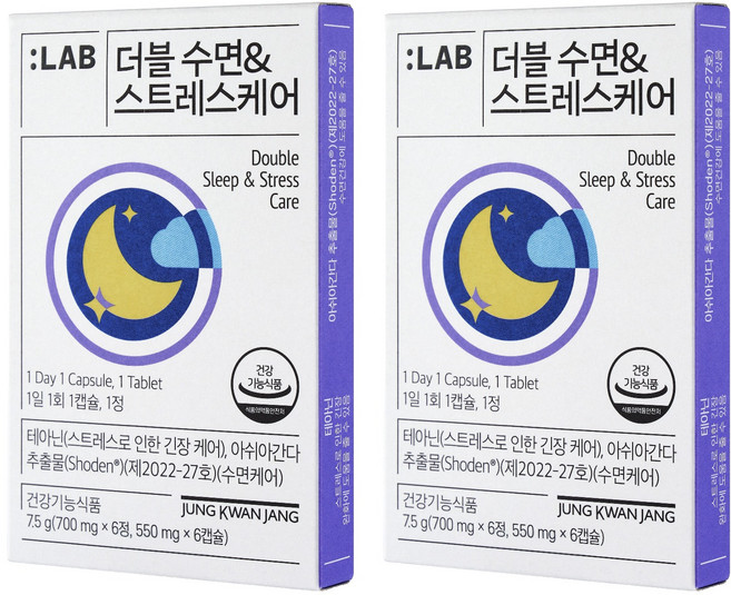 정관장 더블수면 & 스트레스케어 영양제, 6회분, 2개