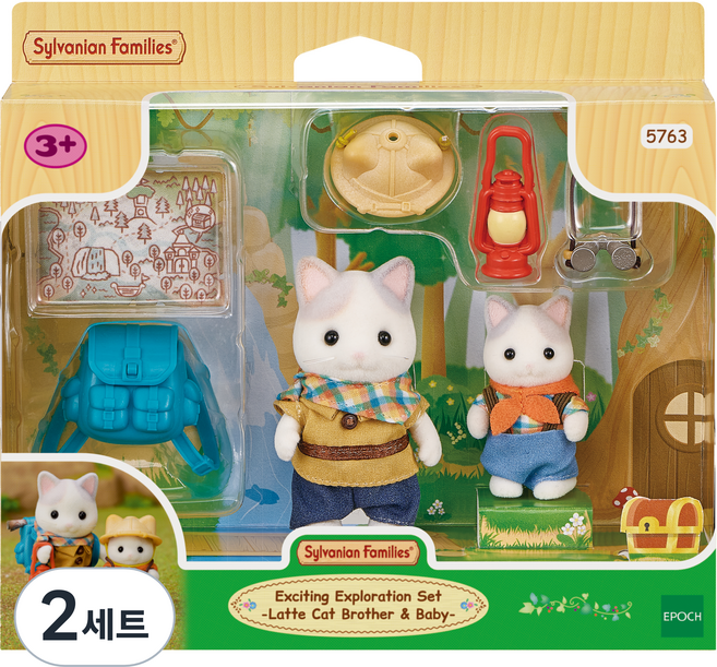 실바니안패밀리 탐험을 떠나는 라떼 고양이 남매 피규어세트 5763, 2세트