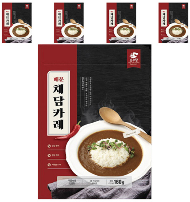 순수람 매운 채담카레, 160g, 5개
